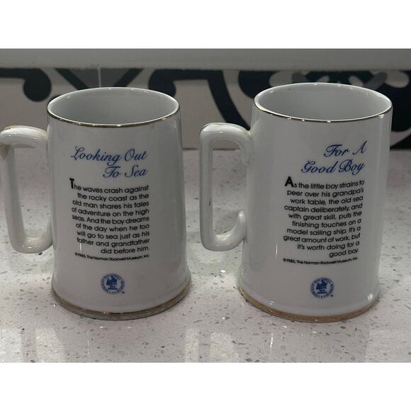 Vintage Set of 2  Norman Rockwell Coffee Mug Tea Cup Museum Collections - Picture 2 of 2